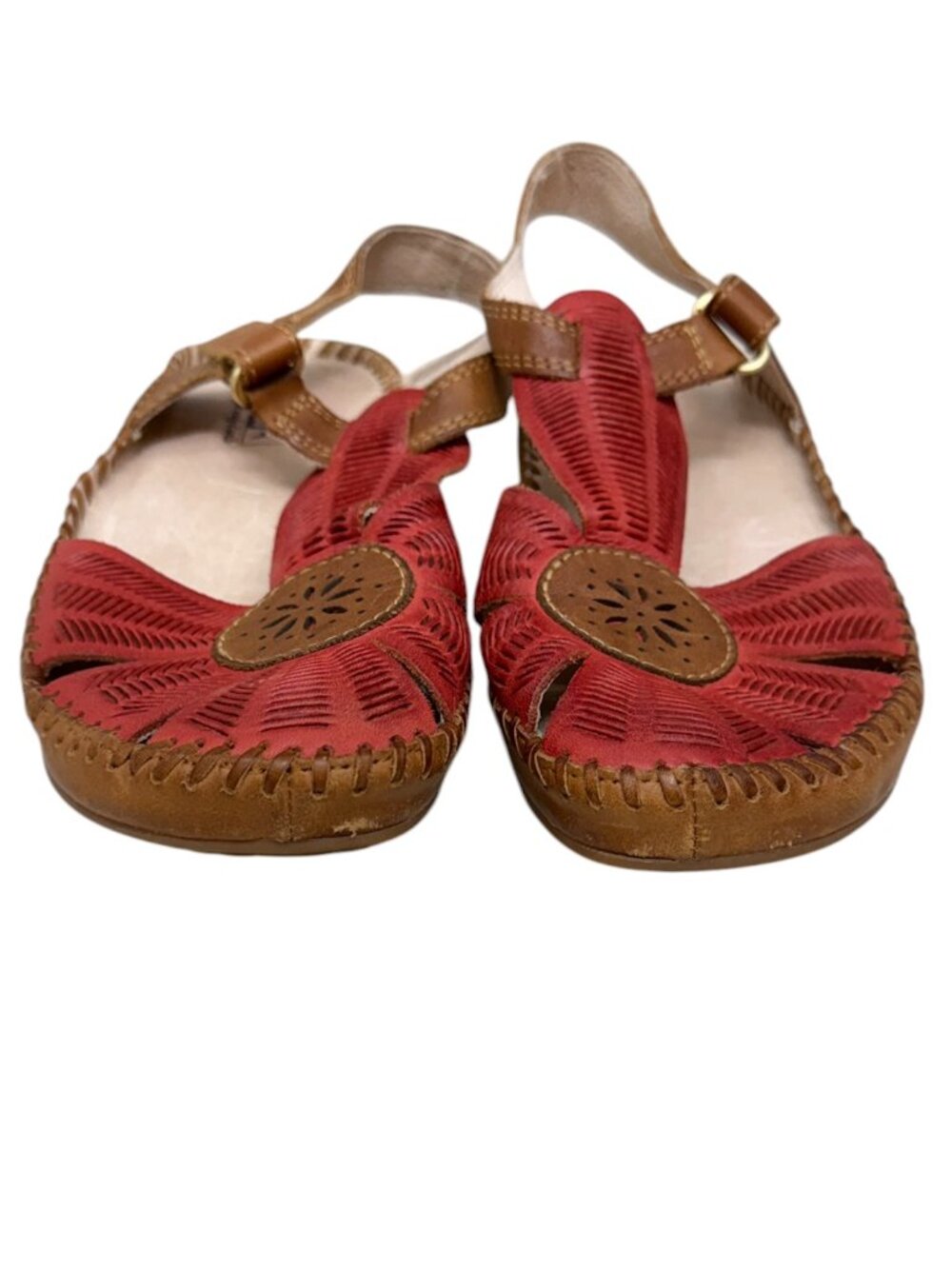 Pikolinos Puerto Vallarta Coral Leather T Strap Women's Sandals Size 7 / 37 - Picture 4 of 10
